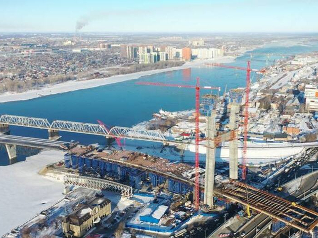 ВИС: пилон четвертого моста в Новосибирске готов на 98%